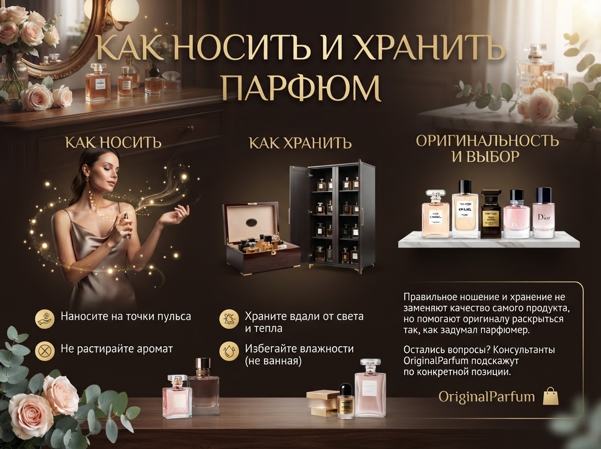Как носить и хранить парфюм